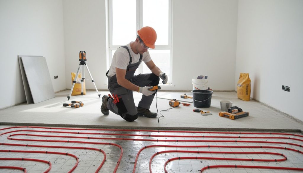 mise en chauffe plancher chauffant avant carrelage